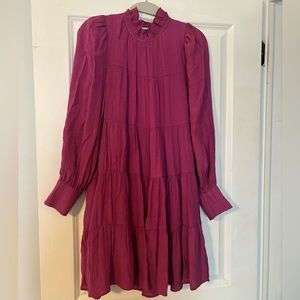 Entry Orchid Pink Long Sleeve High Neck Dress, size M
